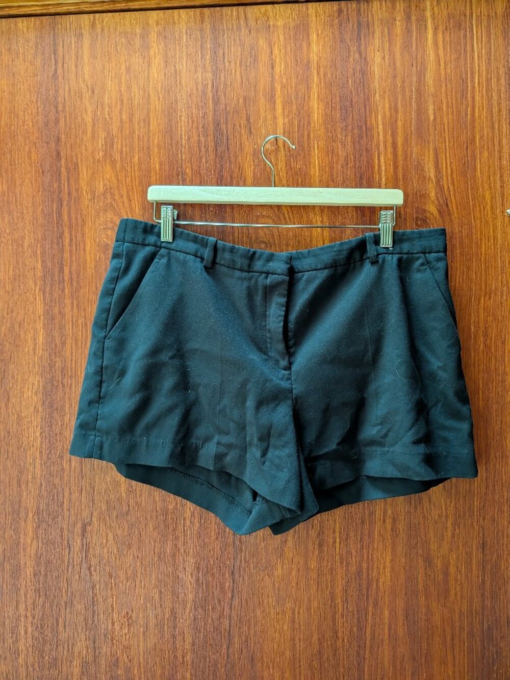 Abercrombie & Fitch Black Pleated Tailored Shorts Size 16 / 33